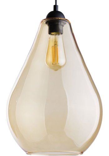 TK Fuente loftlampe - rav glas og sort metal