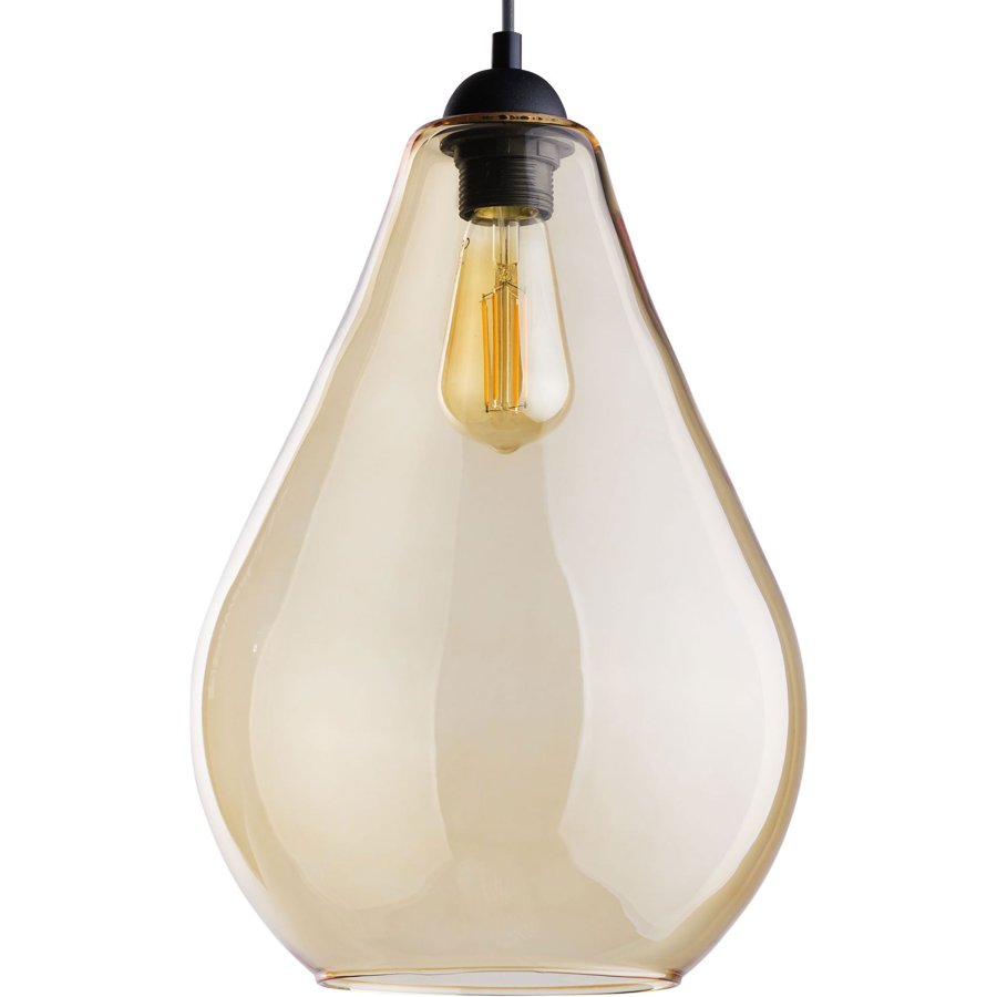 TK Fuente loftlampe - rav glas og sort metal
