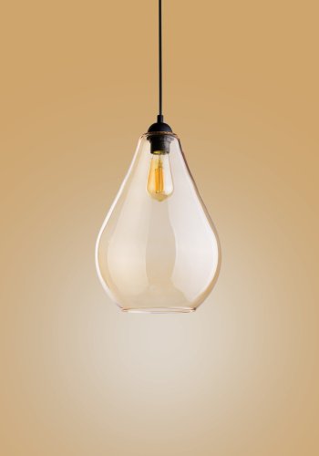 TK Fuente loftlampe - rav glas og sort metal