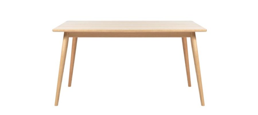 Barrali spisebord, m. udtrk - natur egefinér og egetr (90x150)