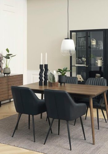 Barrali spisebord, m. udtrk - rgfarvet egefinér og egetr (90x150)