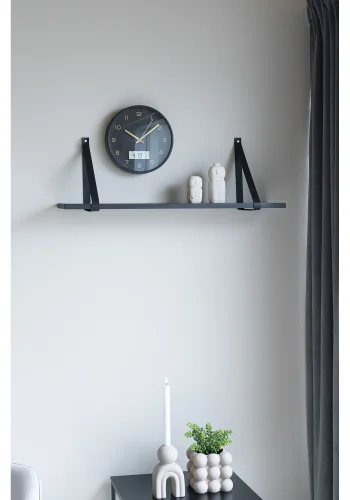 HOUSE NORDIC Amiens vgur med digital display, rund - sort plastik ( 25)