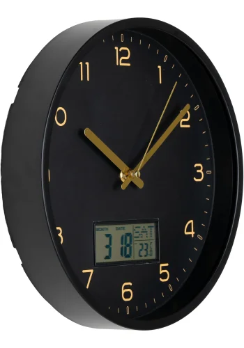 HOUSE NORDIC Amiens vgur med digital display, rund - sort plastik ( 25)