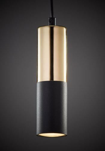 TK Elit loftlampe, rund - guld og sort metal