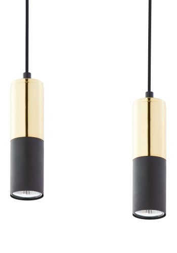 TK Elit loftlampe, m. 4 skrme - guld og sort metal