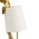 KARE DESIGN Animal Rabbit bordlampe - hvid linnedhr og guld polyresin/stl (H:50cm)