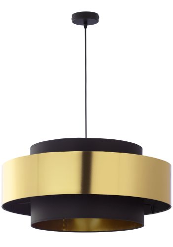 TK Calisto loftlampe - sort stof og guld stl