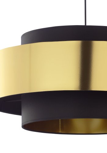 TK Calisto loftlampe - sort stof og guld stl