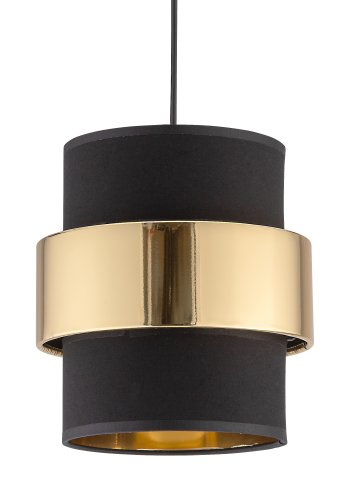 TK Calisto loftlampe - sort stof og guld stl