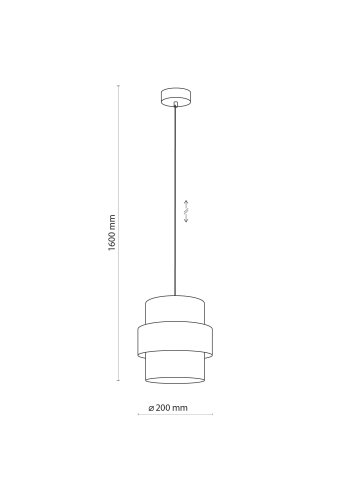 TK Calisto loftlampe - sort stof og guld stl