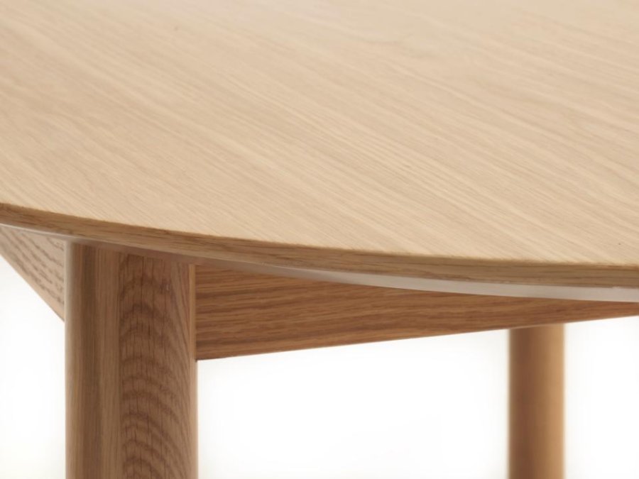 Gallina spisebord, m. 2 tillgsplader - natur egefinér og lamel egetr (100x190-280)