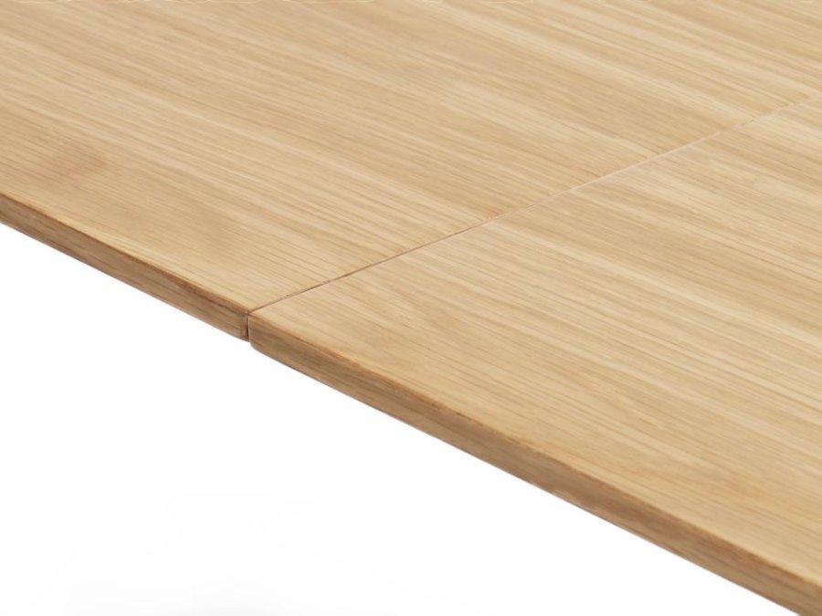 Gallina spisebord, m. 2 tillgsplader - natur egefinér og lamel egetr (100x190-280)