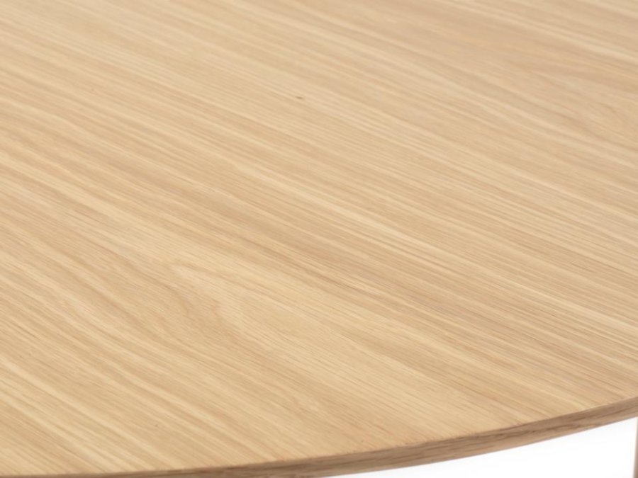 Gallina spisebord, m. 2 tillgsplader - natur egefinér og lamel egetr (100x190-280)