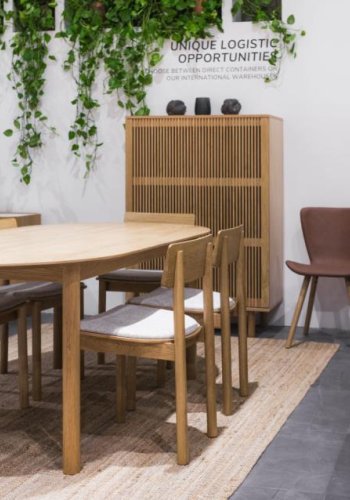 Gallina spisebord, m. 2 tillgsplader - natur egefinér og lamel egetr (100x190-280)