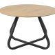 Cesura spisebord, rund - natur egemelamin og sort metal (120)