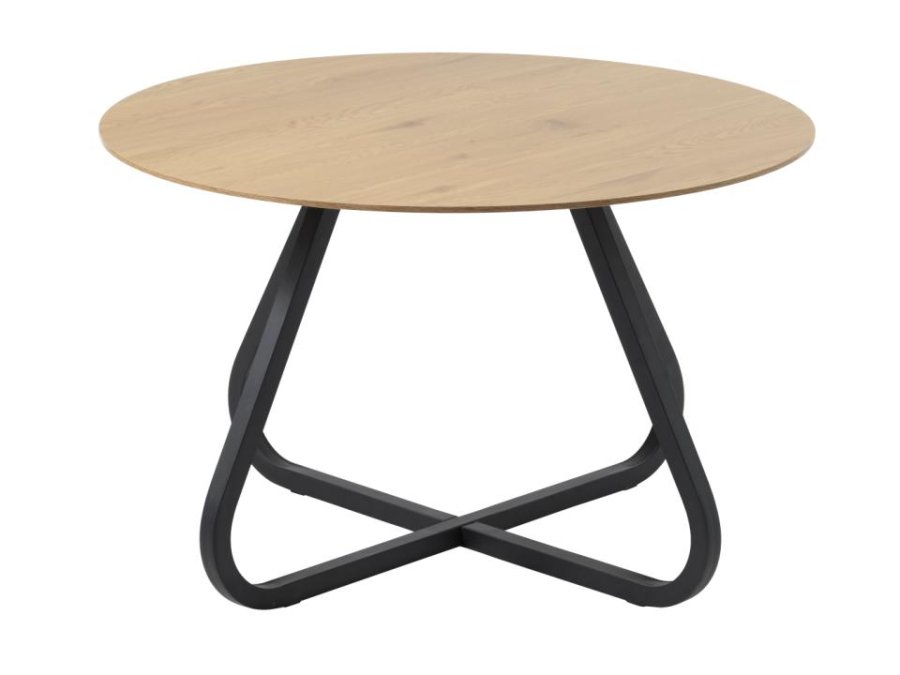 Cesura spisebord, rund - natur egemelamin og sort metal (120)