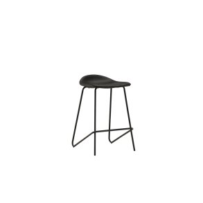 VIND COLLECTION Grebbestad barstol, m. fodsttte - sort PU og sort stl