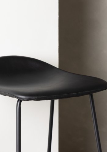 VIND COLLECTION Grebbestad barstol, m. fodsttte - sort PU og sort stl