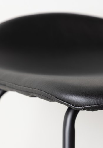 VIND COLLECTION Grebbestad barstol, m. fodsttte - sort PU og sort stl