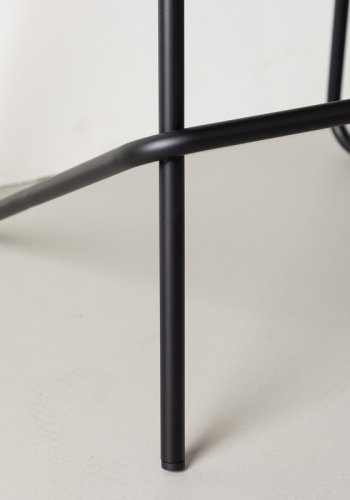 VIND COLLECTION Grebbestad barstol, m. fodsttte - sort PU og sort stl