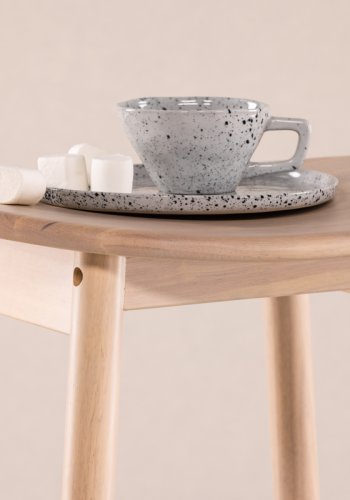 VIND COLLECTION Orust barstol, m. fodsttte - hvidkalket gummitr