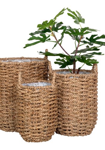 HOUSE NORDIC Planteskjuler, sgrs, rund, natur, st af 3