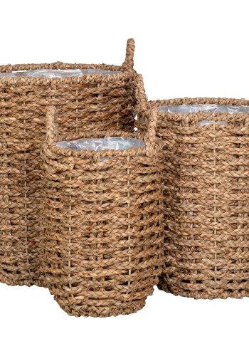 HOUSE NORDIC Planteskjuler, sgrs, rund, natur, st af 3