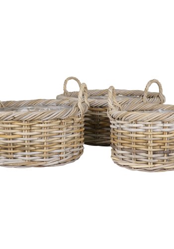 HOUSE NORDIC  Kuta Kurve - Kurve, kubu rattan, natur<br>st af 3