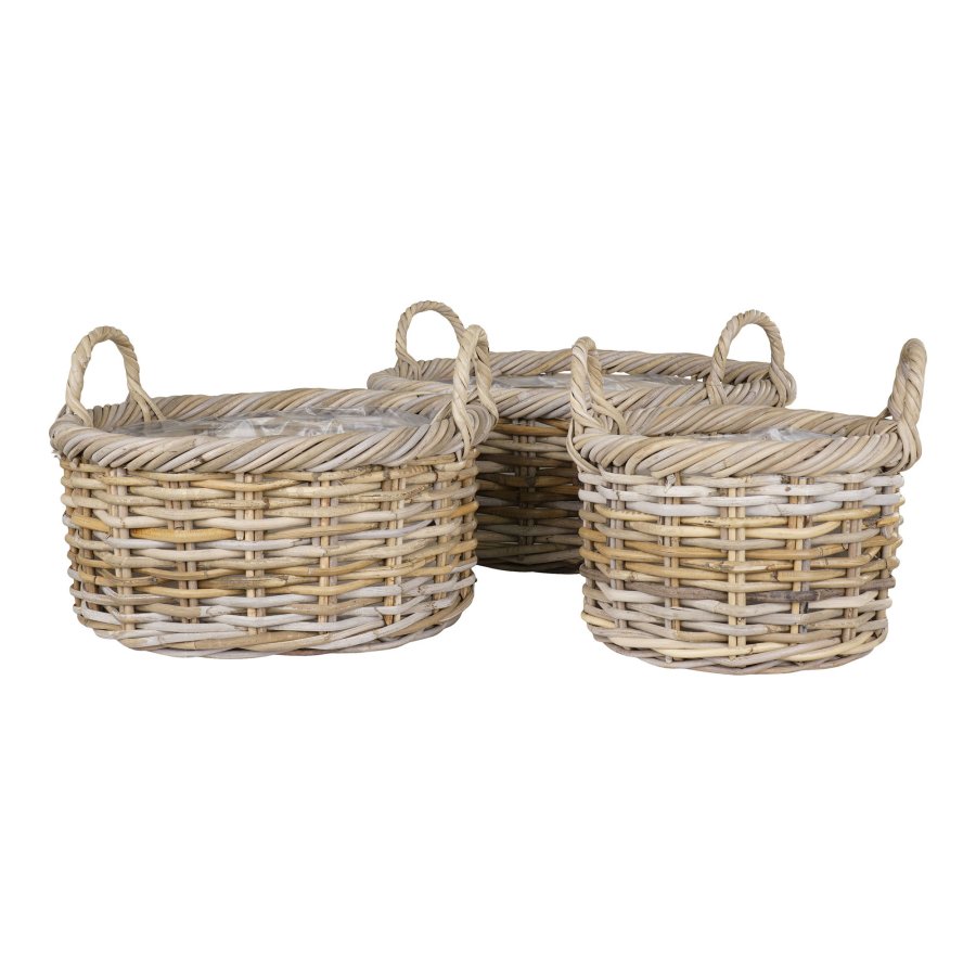 HOUSE NORDIC  Kuta Kurve - Kurve, kubu rattan, natur<br>st af 3
