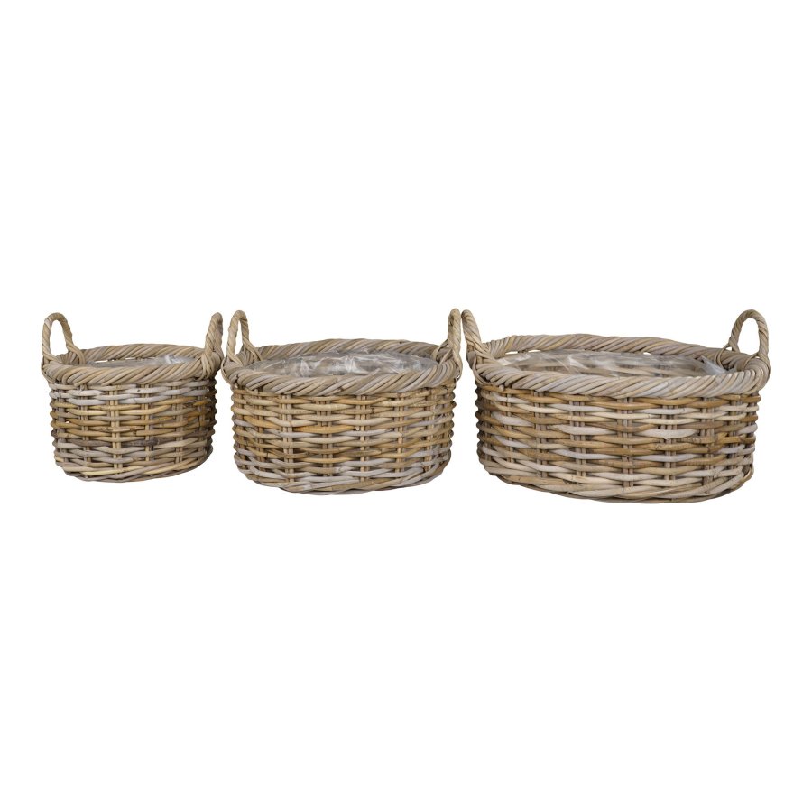 HOUSE NORDIC  Kuta Kurve - Kurve, kubu rattan, natur<br>st af 3