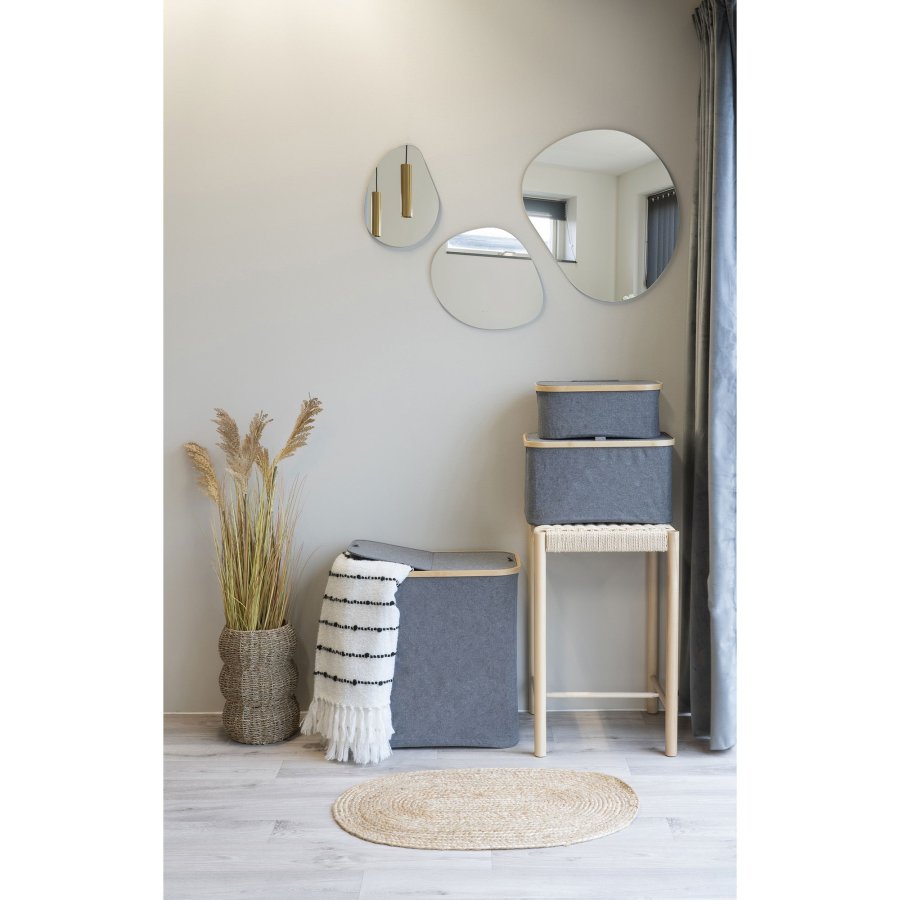 HOUSE NORDIC  Noto Vasketjskurv - Vasketjskurv, bambus/stof, mrkegr, 54x33x54 cm