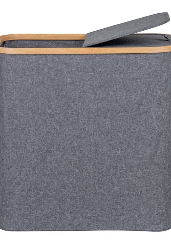 HOUSE NORDIC  Noto Vasketjskurv - Vasketjskurv, bambus/stof, mrkegr, 54x33x54 cm