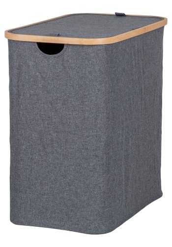 HOUSE NORDIC  Noto Vasketjskurv - Vasketjskurv, bambus/stof, mrkegr, 54x33x54 cm