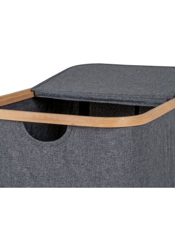 HOUSE NORDIC  Noto Vasketjskurv - Vasketjskurv, bambus/stof, mrkegr, 54x33x54 cm