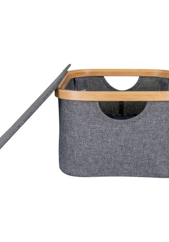 HOUSE NORDIC  Noto Kurv - Kurv, bambus/stof, mrkegr, 38x26x16 cm