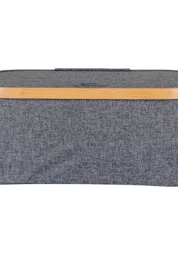 HOUSE NORDIC  Noto Kurv - Kurv, bambus/stof, mrkegr, 38x26x16 cm