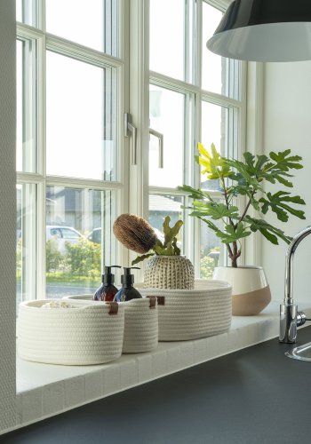 HOUSE NORDIC  Jarana Kurve - Kurve, bomuld, hvid, st af 3