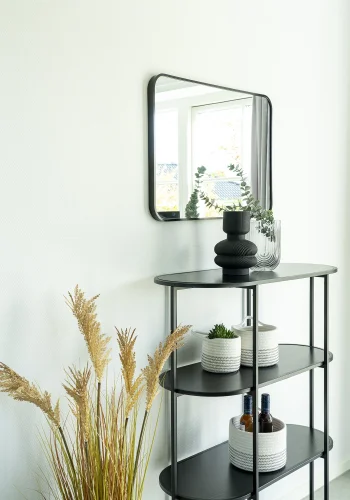 HOUSE NORDIC Algar kurv, m. hank, rund - hvid og gr bomuld (st af 3)