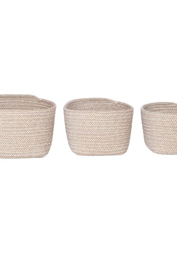 HOUSE NORDIC Kurv, bomuld, beige, st af 3