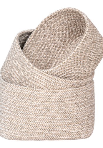 HOUSE NORDIC Kurv, bomuld, beige, st af 3
