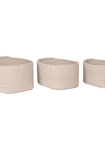 HOUSE NORDIC Kurv, bomuld, beige, st af 3