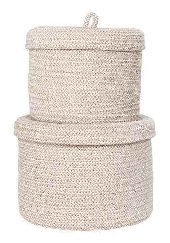 HOUSE NORDIC Kurv med lg, bomuld, beige, st af 2