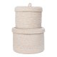 HOUSE NORDIC Kurv med lg, bomuld, beige, st af 2