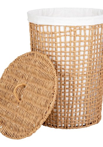 HOUSE NORDIC Vasketjskurv, papir, lysebrun/hvid, 42x56 cm