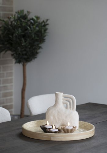 HOUSE NORDIC Bakke, bambus/capiz, beige, 40x40x3,5 cm