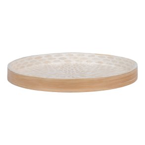 HOUSE NORDIC Bakke, bambus/capiz, beige, 40x40x3,5 cm