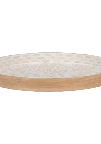 HOUSE NORDIC Bakke, bambus/capiz, beige, 40x40x3,5 cm