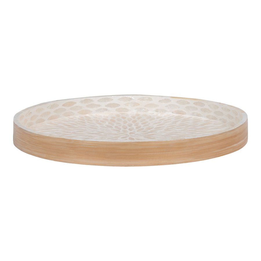 HOUSE NORDIC Bakke, bambus/capiz, beige, 40x40x3,5 cm
