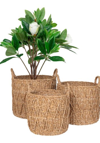 HOUSE NORDIC Kurv, sgrs, natur, st af 3
