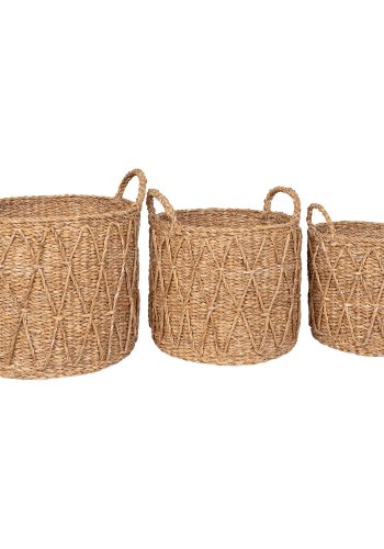 HOUSE NORDIC Kurv, sgrs, natur, st af 3